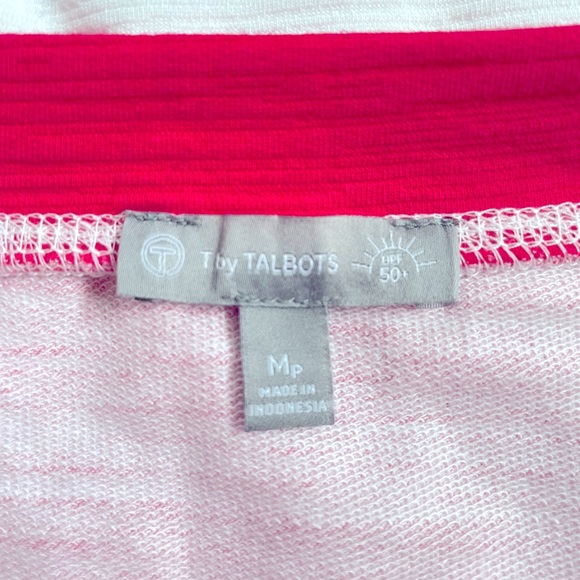 🆕 T by Talbots Lp PETITE Large UPF 50 Stretchy Knit Textured Stripe Top - Picture 3 of 6